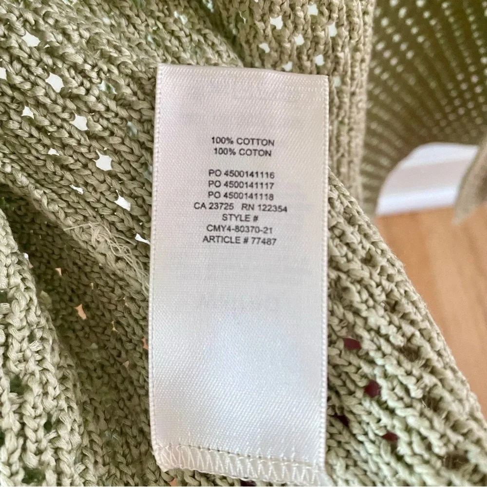 Aritzia Wilfred Evie Crochet Knit Midi Dress Green Size Small Side Slit